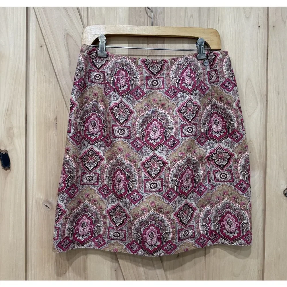 Charter Club Paisley Linen Wrap Skirt Size 12